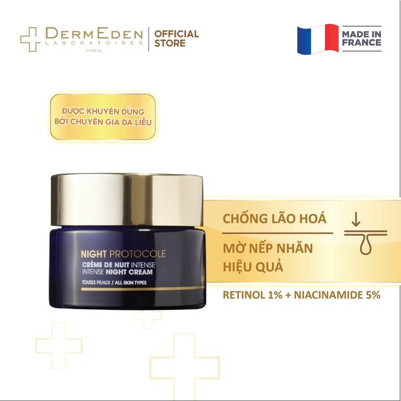  Kem dưỡng ẩm chống lão hóa da giảm nám tàn nhang DERMEDEN Night Cream Retinol 1% + Niacinamide 5% 50ml 
