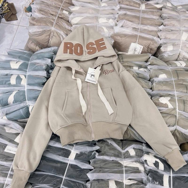 Áo khoác Nỉ Dày Dặn Thêu Rose Form Lửng Nữ - Freesize 40-65kg - Women Top 7