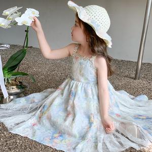 Váy Mùa Hè Cho Bé Gái, Hàng Mới Về Năm 2025, Váy Hai Dây Chủ Đề Monet Manor, Thiết Kế Ren Ngọt Ngào, Kiểu Dây Đeo candy blossom  kids set  jean  begai boxinh  chobe bocho  begai set  xinh  chobegai