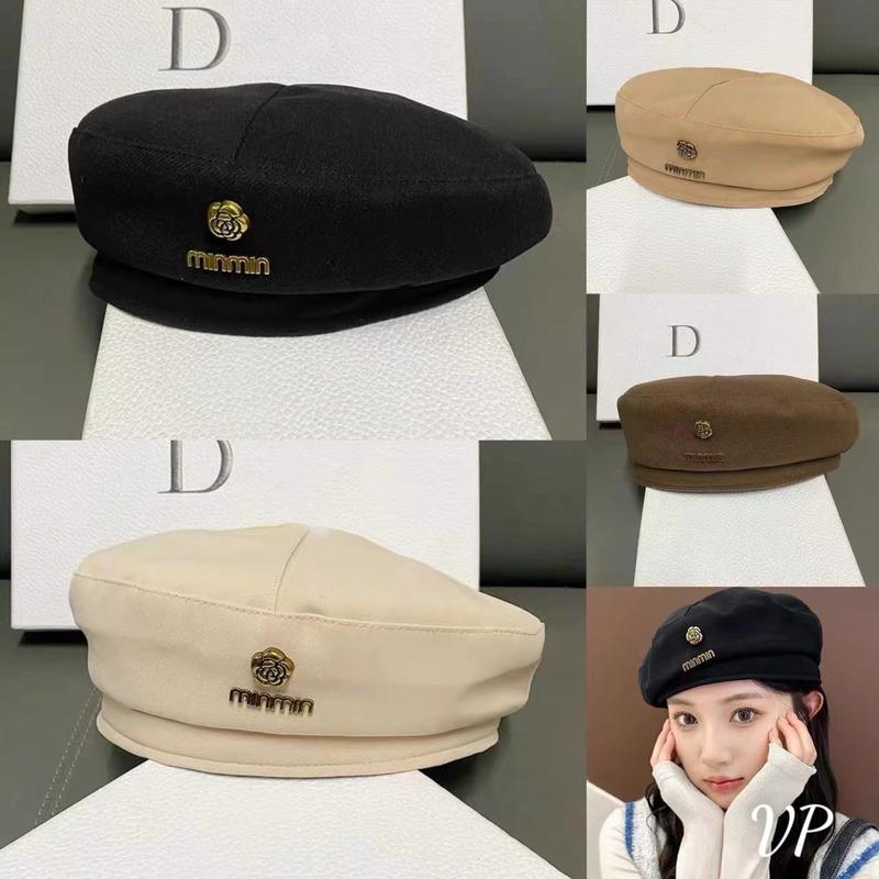 MŨ NỒI HOA TRÀ Đen Mũ beret Len Thời Trang Thu Đông Hàn Quốc Dành Cho Nữ