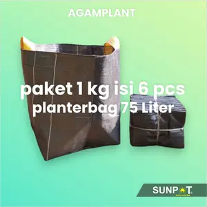 Paket Planterbag Hitam 75 Liter 1Kg (isi 6) Pot Tanaman