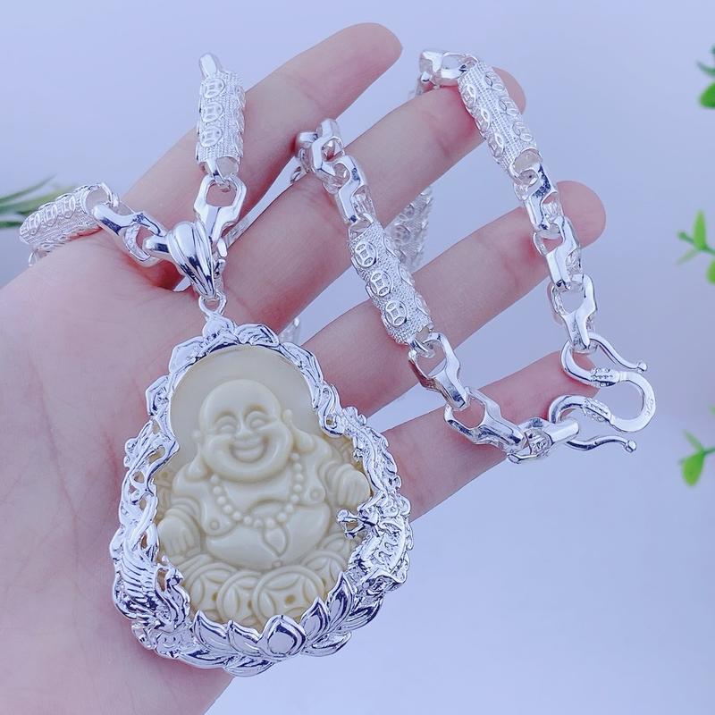  Dây chuyền nam kim tiền kèm mặt di lạc trắng ngà - Trang sức hải đăng 