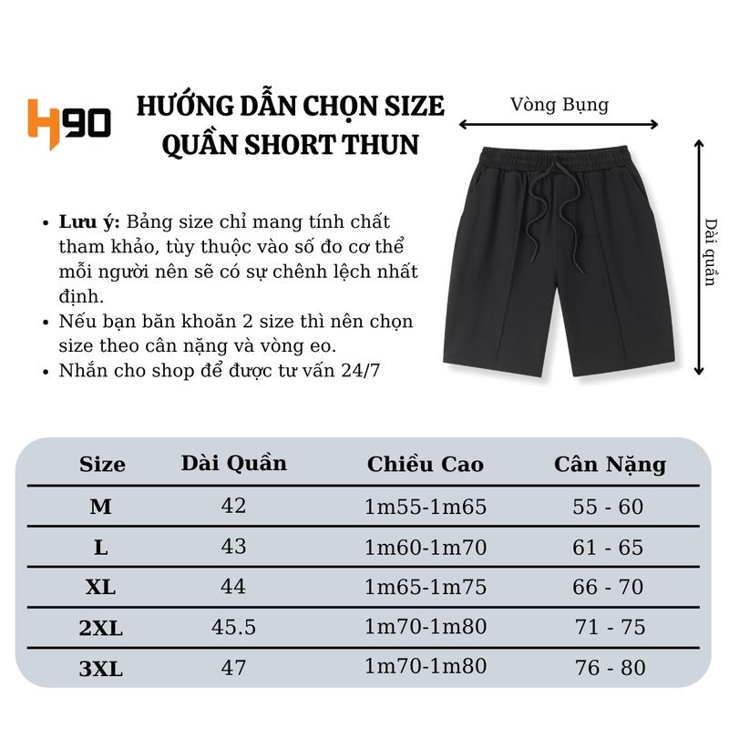 Product Introduction of Quần Short Nam H90 Chất Thun Co Giãn, Quần Đùi Nam Mùa Hè Basic Thoáng Mát Thấm Hút Mồ Hôi QST01 0