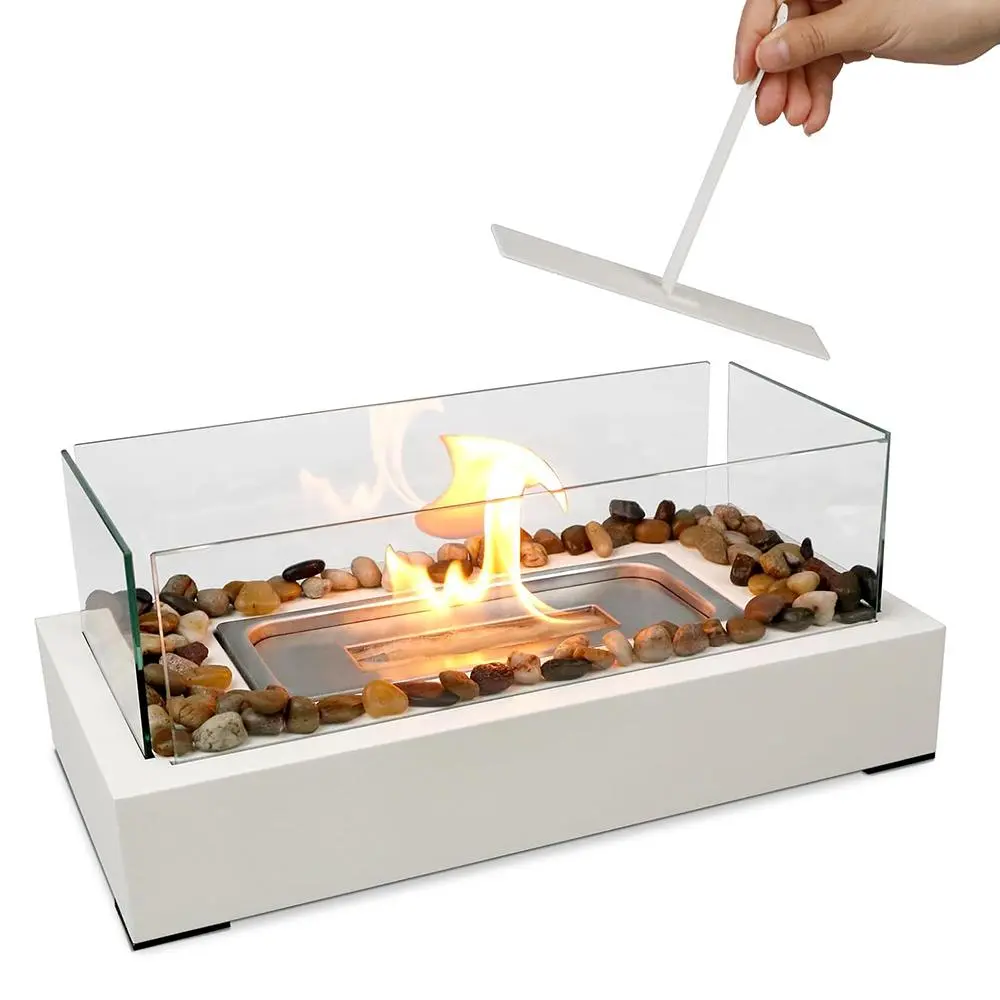 Portable Tabletop Fire Pit, Outdoor Fire Pit with Clear Viewing Area, Small Fireplace for Barbecue & Party, Camping & Hiking Equipment