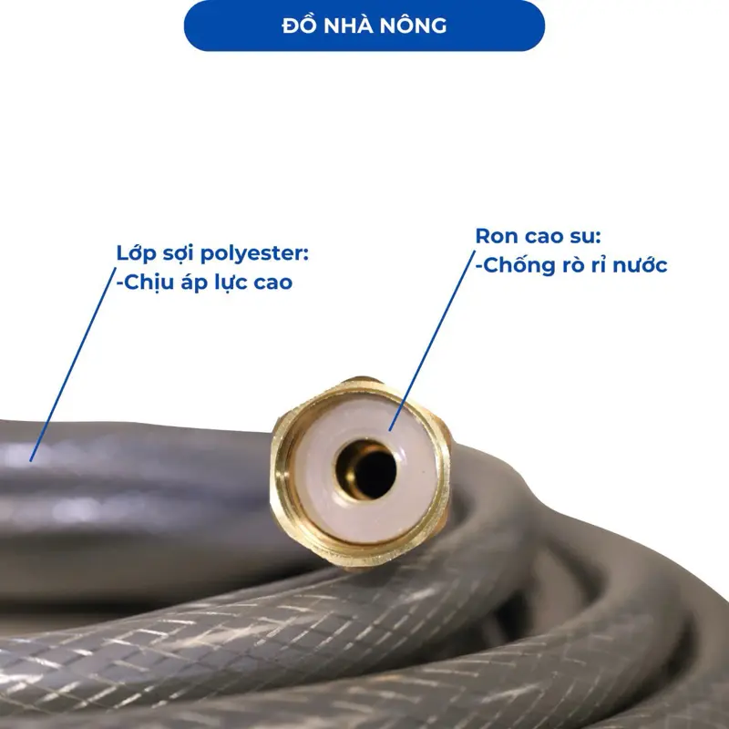 Bộ dây màu xanh 5M nhựa dẻo ,rửa xe. tưới cây(phi 14mm) béc đồng thau tăng áp+ đầu nước vô con táng bằng đồng ren trong 21mm voi tuoi 2