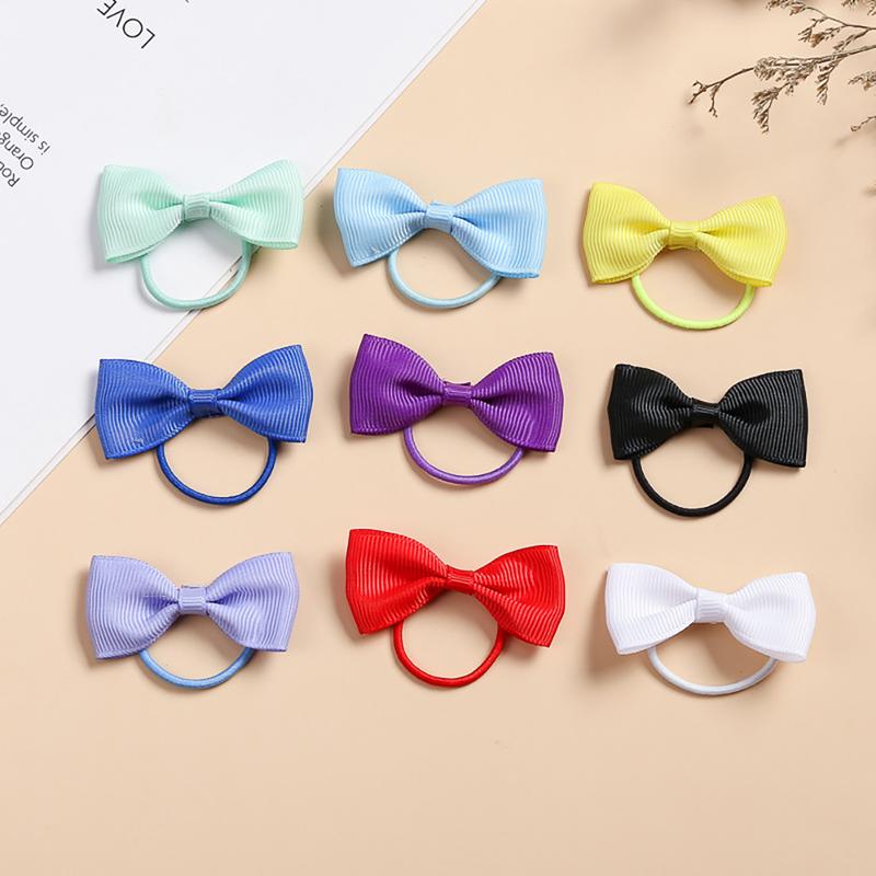Product Introduction of 40pcs/set Solid Color Bowknot Hair Tie Multicolored Durable Highly Elastic Rubber Band Headwear Hair Accessories for Children #476785 37