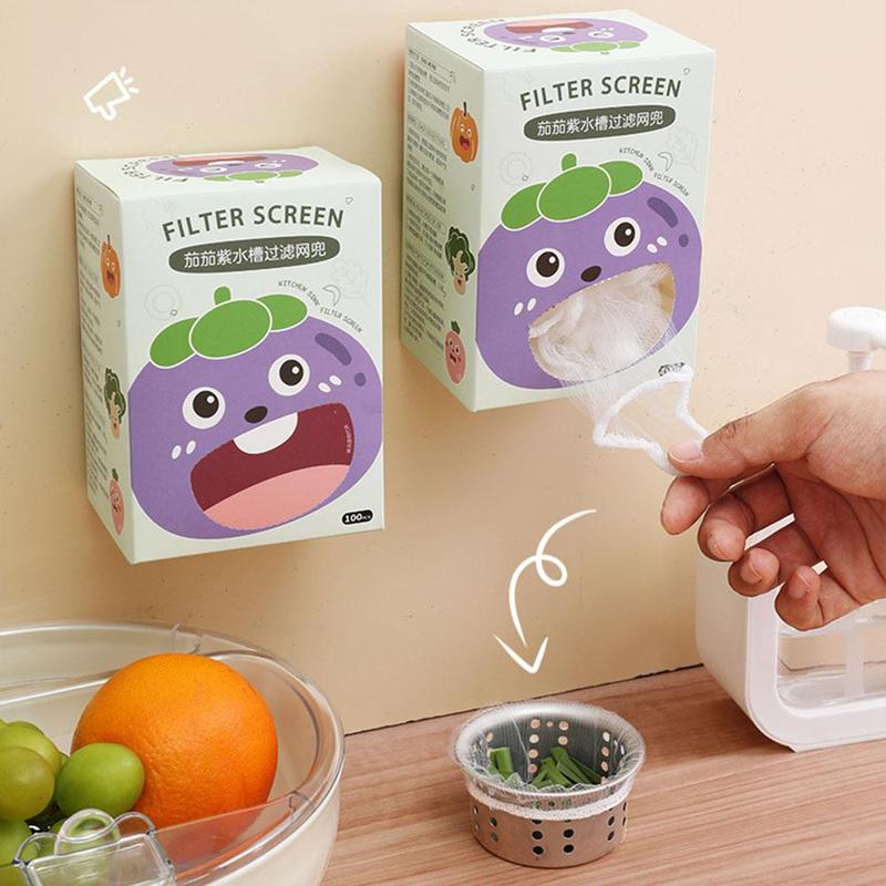 Túi Đựng Rác Chống Tắc Nghẽn Bồn Rửa Nhà Bếp, 100 Chiếc, Màn Lọc Chống Tắc Nghẽn, Túi Lưới Thoát Nước Bồn Rửa, T4O7 0