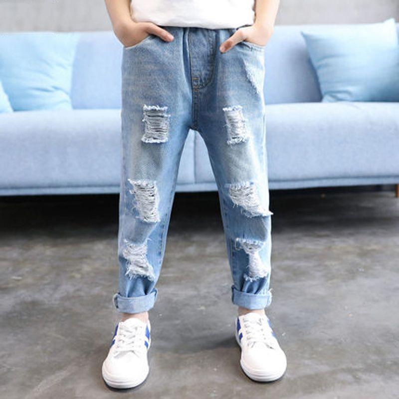 Product Introduction of Seluar Lelaki, Koleksi Musim Bunga dan Musim Luruh, Gaya Barat, Sesuai untuk Kanak-kanak Sederhana dan Besar, Rekaan Koyak, Seluar Jeans Kanak-kanak Riadah, Longgar, Sesuai untuk Musim Luruh, Fesyen Korea 4