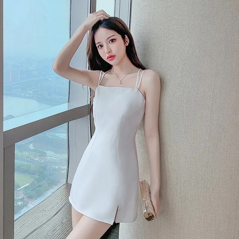 Camisole Mini Dress Women's Summer New Versatile Hip Wrap Dresses Casual Womenswear