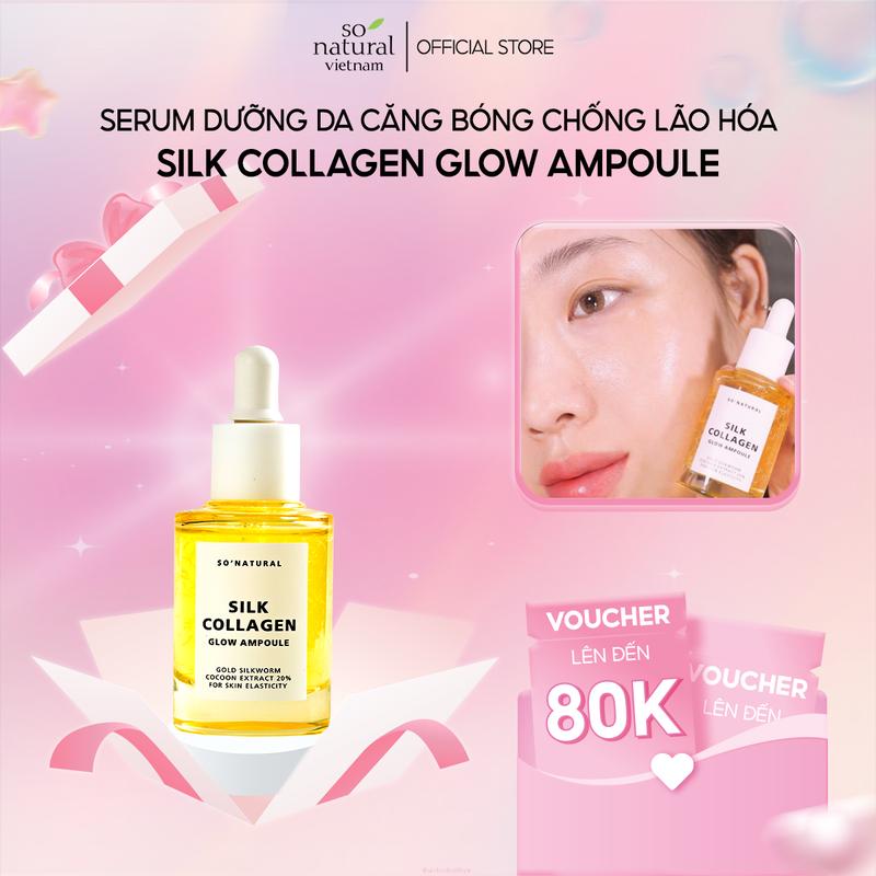 Serum Dưỡng Da Căng Bóng Chống Lão Hoá Silk Collagen Glow AmpouleI So Natural 30ml Skincare Nữ Chăm Sóc Da Dưỡng Da Mặt Làm Đẹp Da Cấp Ẩm Dưỡng Ẩm Da Women
