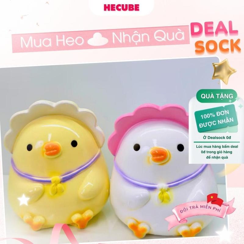 Ống Tiết Kiệm Tiền Gà Con Hecube Heo Đất Lợn Đất Vịt Đội Nón lợn tiết kiệm