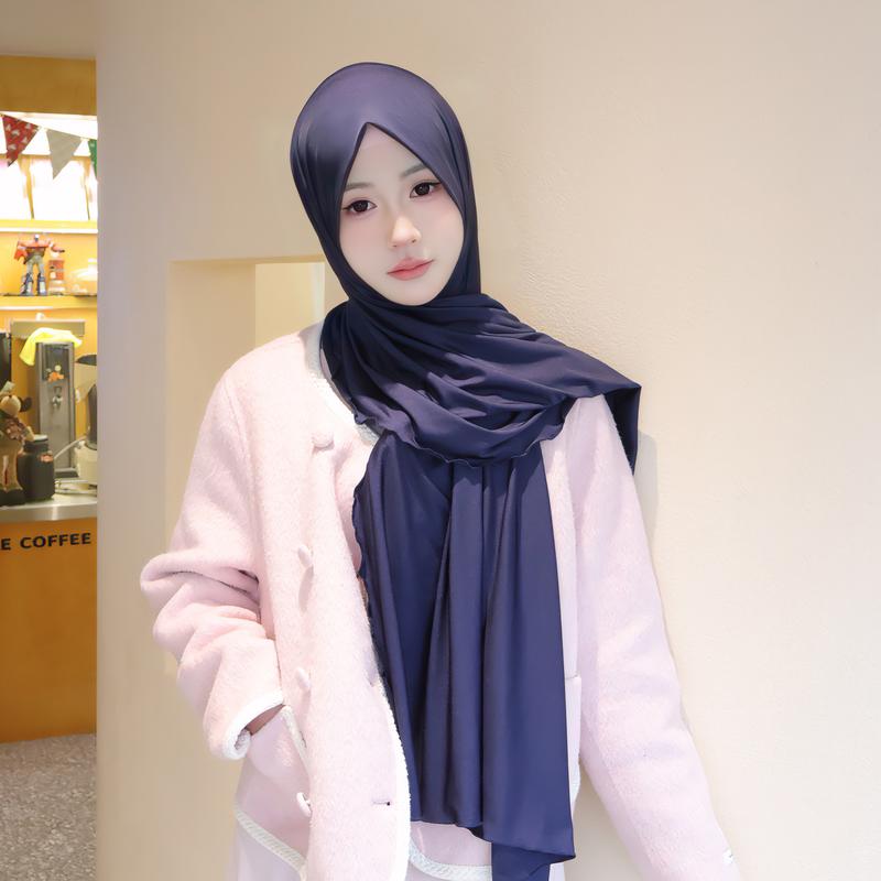Product Introduction of Solid Color Milk Silk with Wooden Ear Scarf Monochrome Cotton Scarf Headcloth Shawl Scarf Elastic Knitted Scarf for Women selendang  bahu sulam  shawl sahara  shawl selendang 21