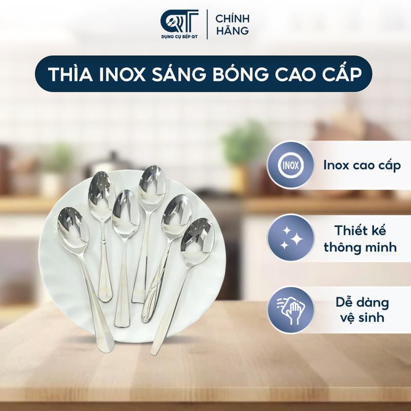 Thìa Inox Cao Cấp Ăn Cơm, Cháo, Súp Sáng Bóng Bền Đẹp - QT KITCHENWARE