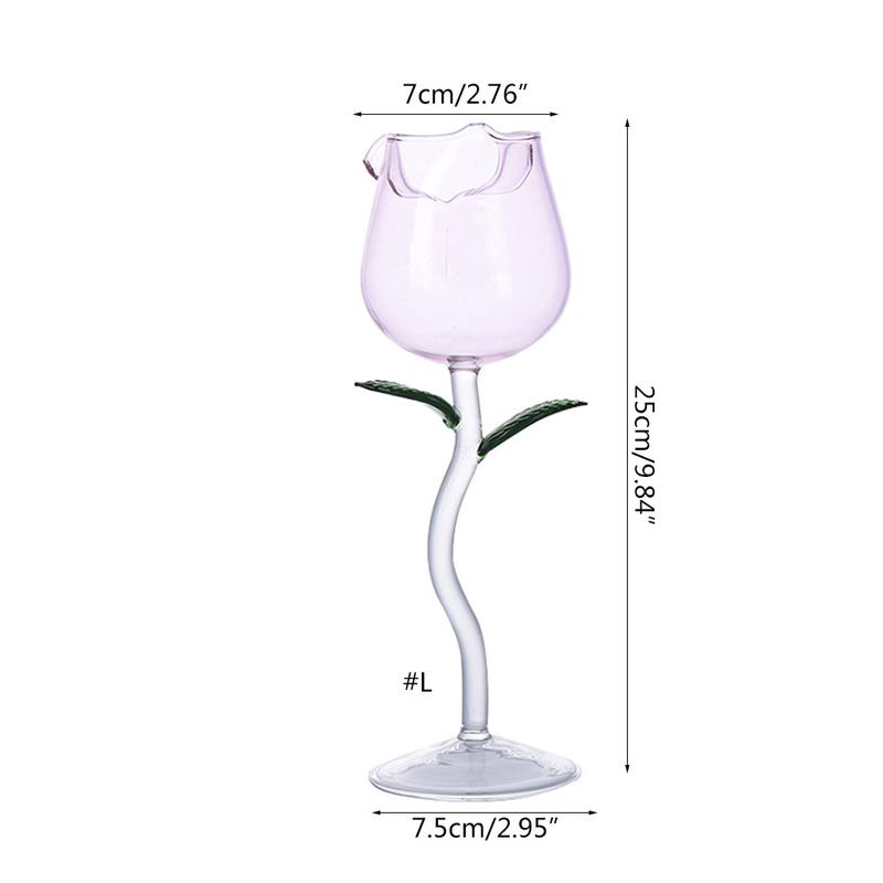 Product Introduction of for Creative Flower Rose Shape Cocktail Cup Lead- Cup Restaurant Coffee Juice Wine Cups Personality Glass Material Drinkware Champagne 0