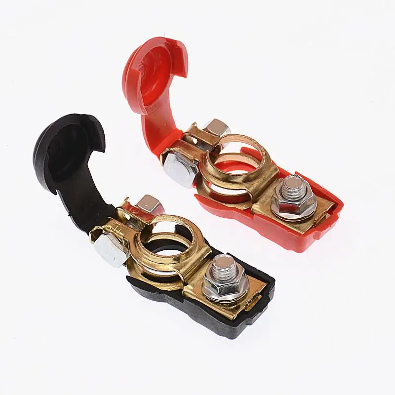 12V Battery Terminals Clamps, 2 Counts Car Caravan Boat Motorcycle Positive & Negative Electrode Quick Release Lift Off Connector, Multifunctional Tool 3