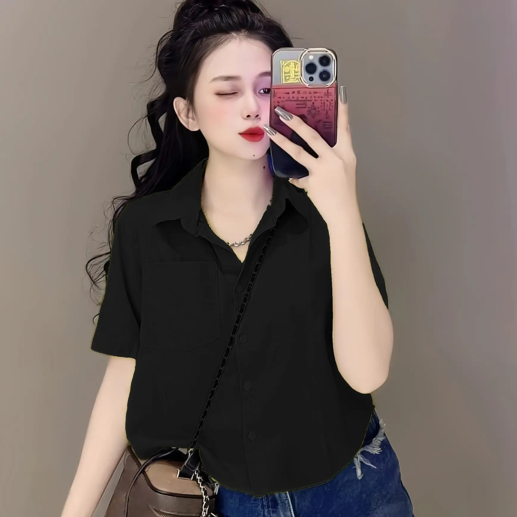 Áo Sơ Mi Nữ Tay Ngắn Form Rộng Nhiều Màu Áo Croptop Nữ Kiểu Sang Chảnh Thoải Mái Cho Bốn Mùa | BigBuy360 - bigbuy360.vn Áo Sơ Mi Nữ Tay Ngắn Form Rộng Nhiều Màu Áo Croptop Nữ Kiểu Sang Chảnh Thoải Mái Cho Bốn Mùa | BigBuy360 - bigbuy360.vn