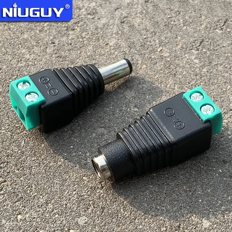 5V-36V DC2.1mm x 5.5mm Female Male DC Power Plug Adapter Female Plug Jack Adapter Connector Male Plug Socket for CCTV Cable Connection, Led Strip Extention, DIY Board , Security Tailgat Camera