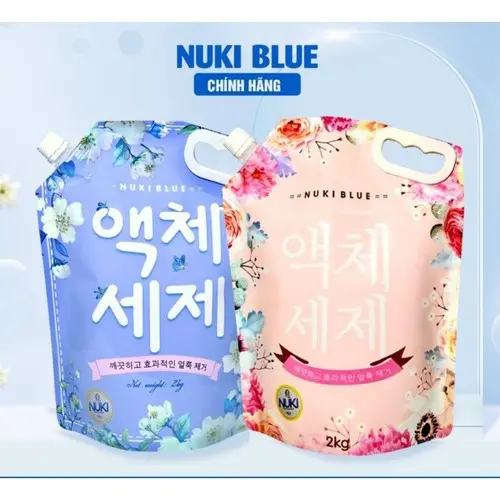 COMBO 4 Túi Nước Giặt Xả Hàn Quốc Nuki Blue 2KG, Hương Thảo Mộc, Hương Nước Hoa Làm Sạch