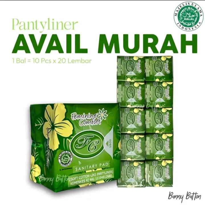 AVAIL PER BAL ISI 10 PCS PANTYLINER HIJAU HERBAL ORIGINAL BPOM MURAH (AVAIL) EXP 2027
