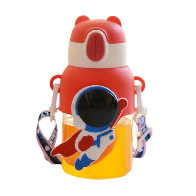 Product Introduction of Kawaii Children's Water Bottle With Straw And Shoulder Strap 600ml Cute Large Capacity Toddler Water Bottles 29