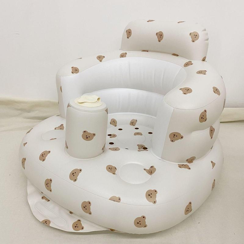 Baby's First Chair, 1 Count Cozy Inflatable Baby Sofa, Cute Animal & Plant Pattern Baby Learning Seat, Foldable Baby Shower Chair for Baby Boys and Girls, Stocking Fillers, Birthday Gifts, Baby Furniture, High Chair 8