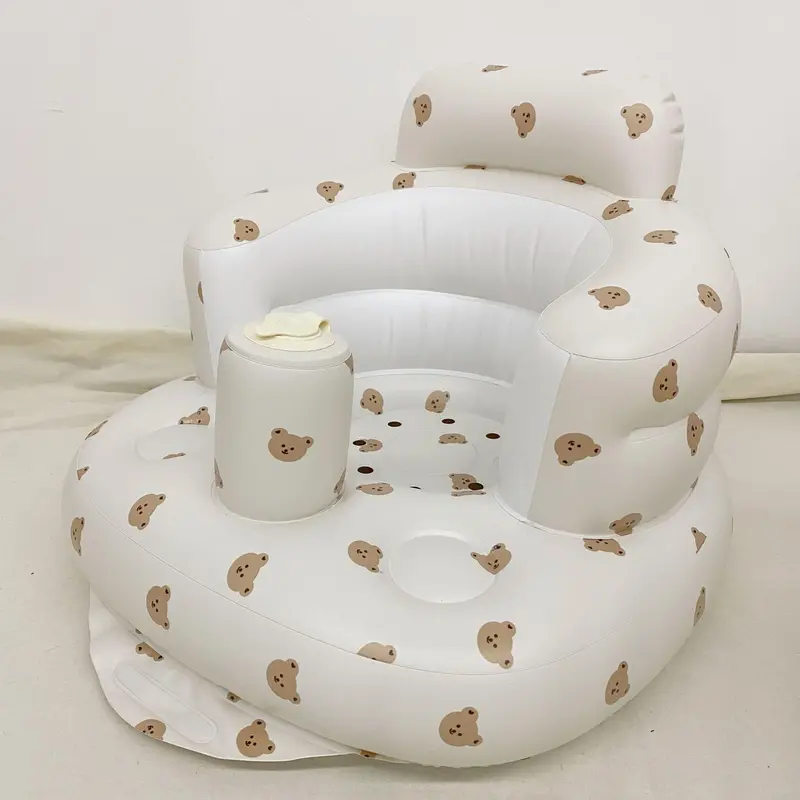 Baby's First Chair, 1 Count Cozy Inflatable Baby Sofa, Cute Animal & Plant Pattern Baby Learning Seat, Foldable Baby Shower Chair for Baby Boys and Girls, Stocking Fillers, Birthday Gifts, Baby Furniture, High Chair 7