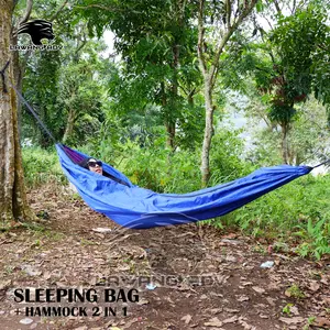 LAWANG ADV Sleeping Bag & Hammock 2 in 1 Bahan 210T Soft Nylon Ripstop Water Resist Cocok untuk Camping Outdoor Size 270x150cm Max Beban 200kg Comfort 10°C Inkl Webbing 2pcs x 2.5m