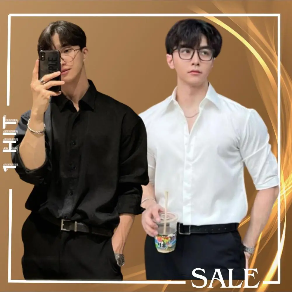 Áo Sơ mi dài tay trơn form rộng unisex cho nam và nữ, chất vải lụa chéo mềm style Hàn Quốc 1hit_unisex