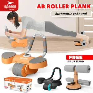 [Produk Spesial] Speeds Ab Roller Plank + Sit Up Stand Ab Roller 2 Roda Ab Wheel Plank Rebound Automatic 009-19 Orange