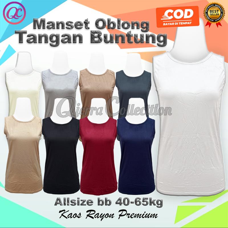 Manset Buntung Wanita Kutung Lekbong Kerah Oblong Polos Warna O neck All Size dan Jumbo Dewasa Anak bb 45 sampai 80kg Rayon Soft Stretch Pink Putih Nyaman Panjang 1