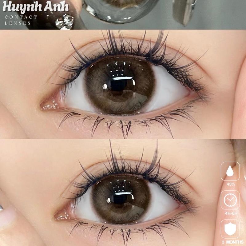 Lens Mắt Kính Áp Tròng nâu tráng gương tây tự nhiên giãn vừa B10291 [Giá 1 Đôi + Kèm Khay Dụng Cụ]