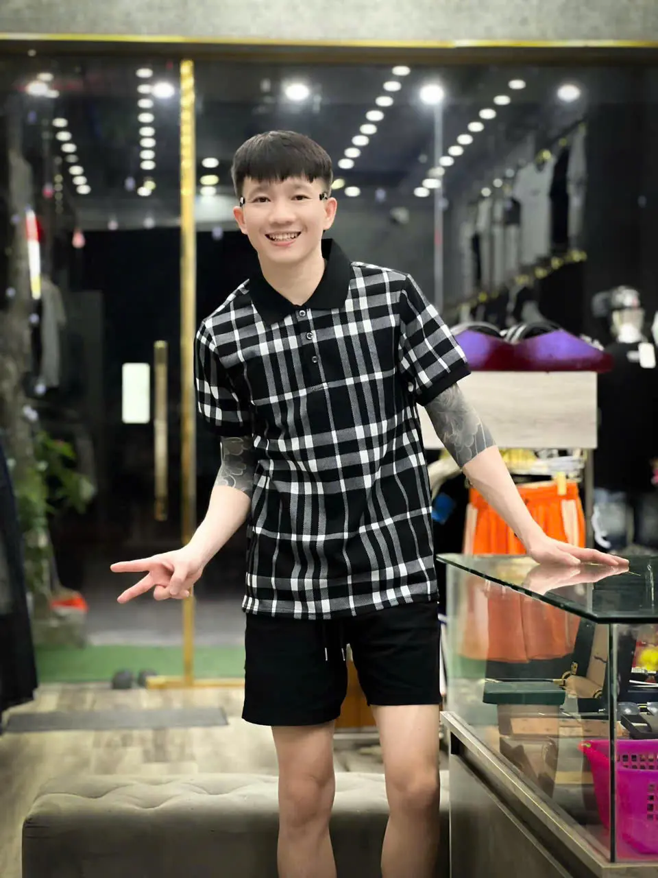 Áo thun nam cổ trụ cổ tròn BBR phối sọc, vải cotton co dãn form đẹp - Polo, Menswear