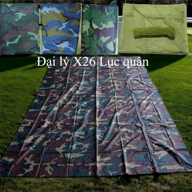 Tấm tăng che võng, dựng lều - võng - cuộn dây 16m, Tấm mưa nilon, tấm bạt trải đi phượt dã ngoại