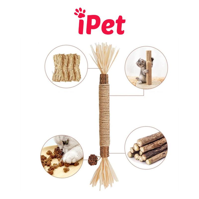 Catnip Thanh Gỗ Cho Mèo, Cỏ Mèo Khô, Đồ Chơi Mài Răng Giảm Stress Cho Thú Cưng
