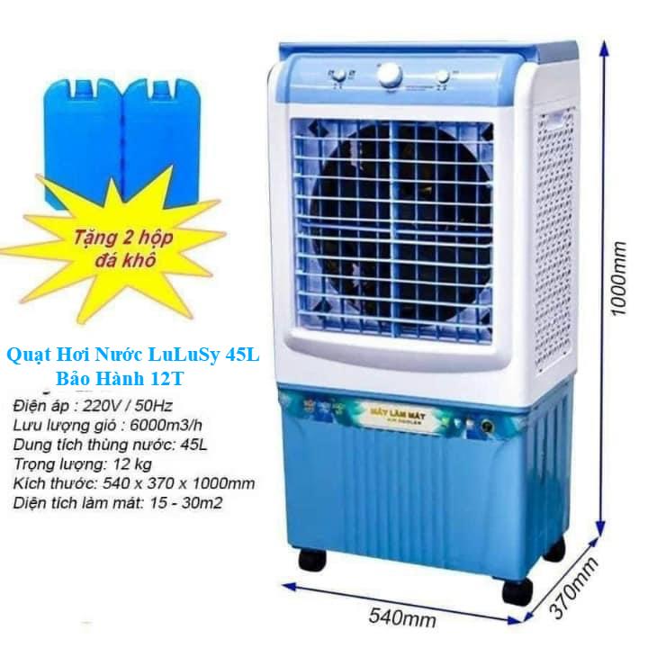 QUẠT ĐIỀU HOÀ HƠI NƯỚC TẶNG 2 BÌNH ĐÁ KHÔ CÓ BÁNH XE
