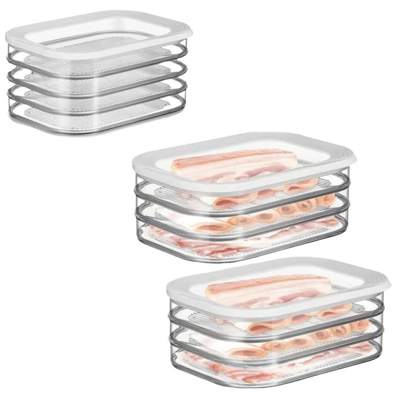 Food Storage Box, 1 Count/2 Counts Food Storage Container with Lid, Reusable Leak-proof Food Preserving Container for Home Kitchen, Utensils 5