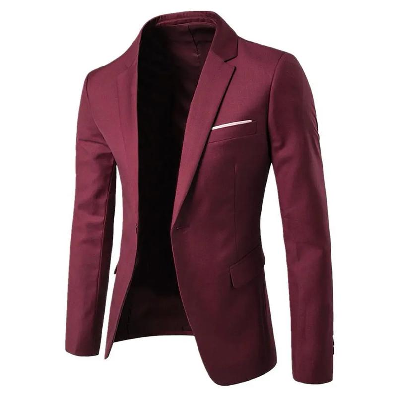Product Introduction of Benferry 2 pcs/set plus size men solid color long sleeve lapel slim button business suit Menswear Overalls Pants Smooth Straight Stylish 6
