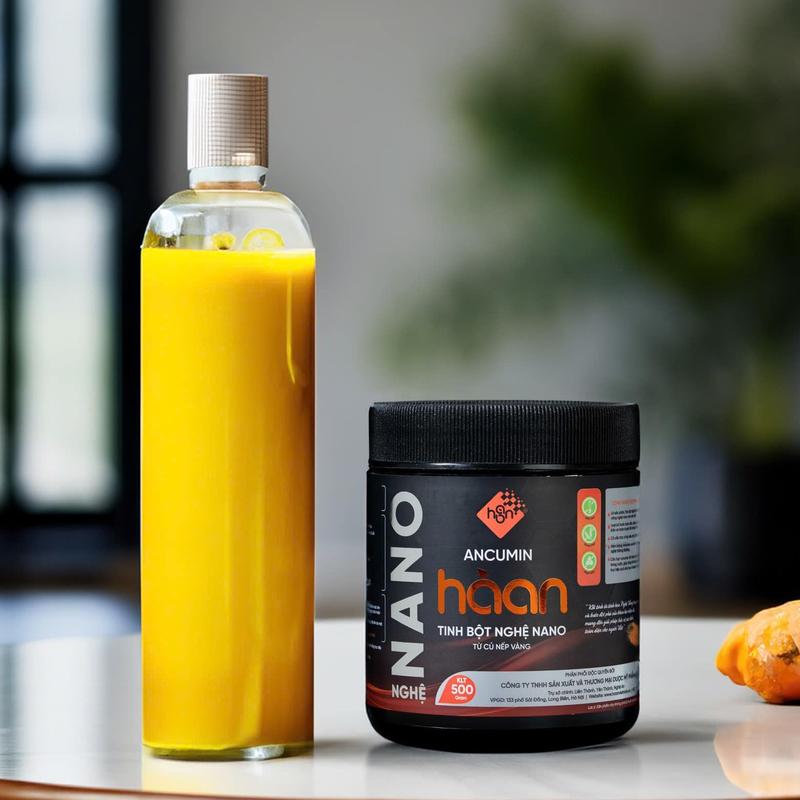 Tinh Bột Nghệ Nano Hà An Hộp 500g - Chiết Xuất 100% Từ Nghệ Vàng Bắc Kạn Tặng 100ml mật ong