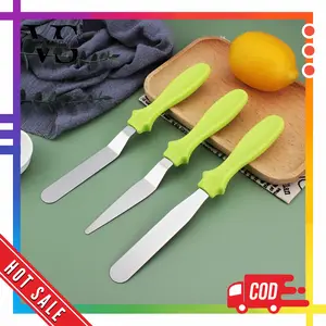 Spatula Buttercream 1 Set 3 pcs / Spatula Poles Buttercream Dekorasi Kue / Spatula Dekor Kue Stainless Steel