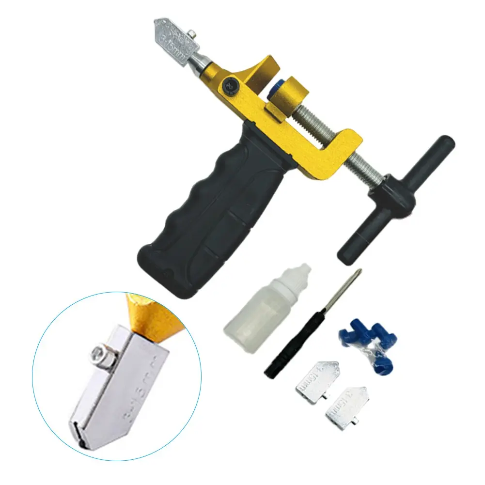 Glass Tile Cutter with Cutter Wheel Glass Cutter Breaking Pliers Manual Tile