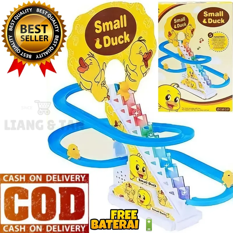 ( BISA COD ) PROMO FREE BATERAI MAINAN BEBEK NAIK TANGGA UNTUK STIMULASI TENGKURAP TUMMY TIME TRACK TANGGA BEBEK SMALL DUCK BEBEK KUNING / TRACK RACING BALAP NAIK TANGGA SNI / MAINAN ANAK LAKI LAKI / MAINAN ANAK PEREMPUAN MURAH 0