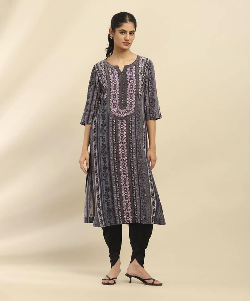 Product Introduction of Váy Ấn Độ, Kurtas, Dành Cho Phụ Nữ, Bộ Sưu Tập Xuân / Hè, In Hoa, Phong Cách Dân Tộc, Áo Kurti, Quần Áo Nam Á, Mới Cho Năm 2025 5