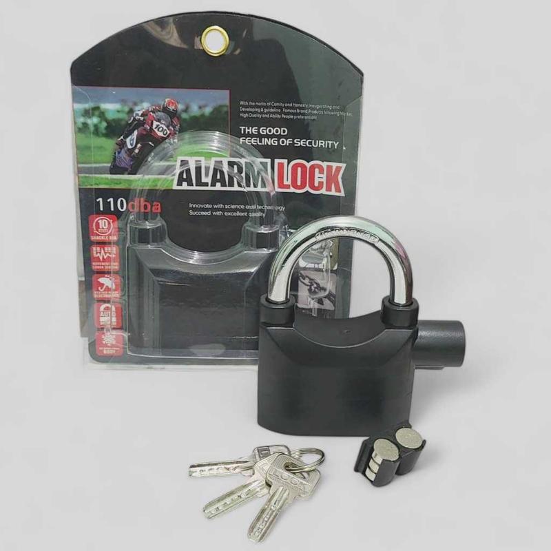 Gembok Alarm Anti Maling / Kunci Gembok Alarm Cakram Sepeda Motor Pagar Anti Maling dari Bahan Antikarat Kokoh dan Berkualitas 4