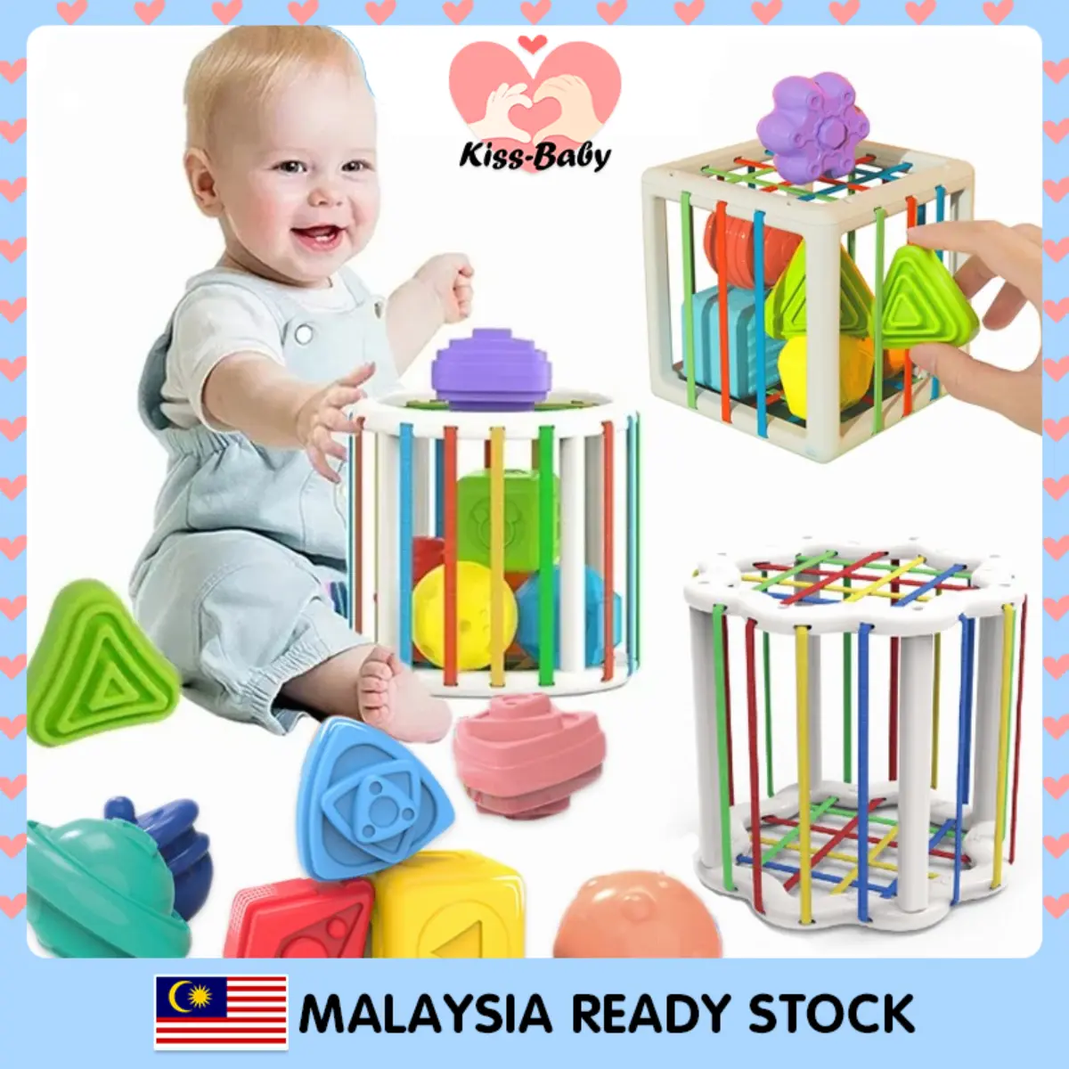 Montessori Baby Activity Cube Sorting Toys Stacking Game Early Learning Colors Numbers Educational Toys Infant Blocks Set Children Play Boys Rainbow