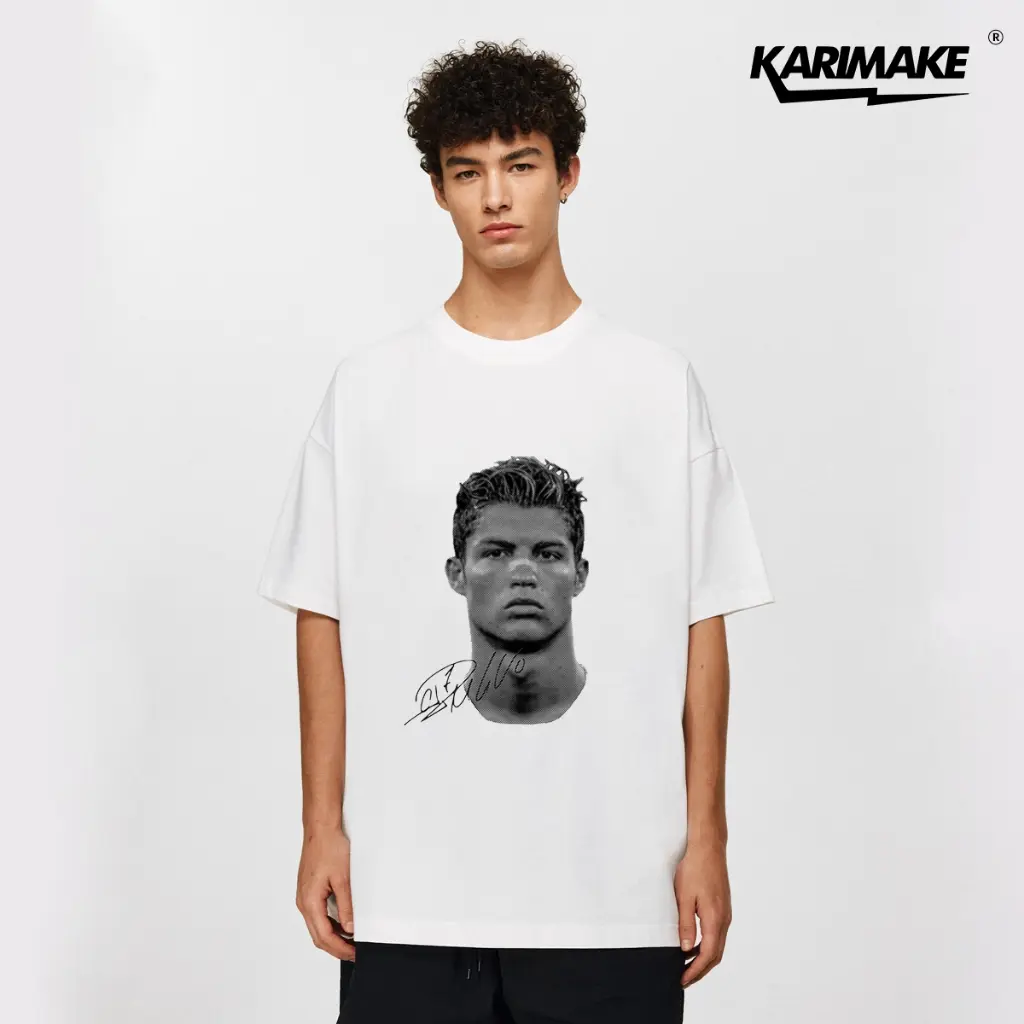 Cristiano Ronaldo Graphic Cotton Baju  Lelaki T shirt 100% Cotton Baju Tshirt Lelaki Baju