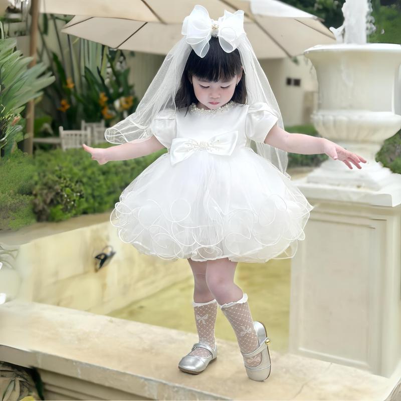 Đầm công chúa bé gái, đầm công chúa bé gái, váy tiểu thư thôi nôi bồng xòe tầng