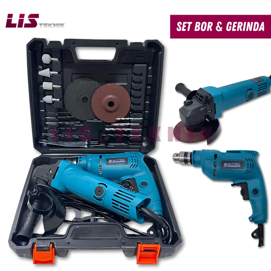 BELTER Mesin Gerinda 4" dan Mesin Bor 10 mm Set Bor Gerinda Lengkap