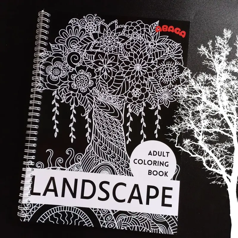 Adult Coloring Book Landscape Panorama, Buku Mewarnai Dewasa Pemandangan Anti Stress 0