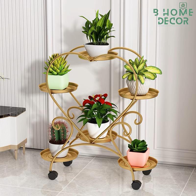  Kệ Khung Sắt nhiều tầng để chậu hoa cây cảnh trong nhà và ngoài trời Hình trái tim BD17 