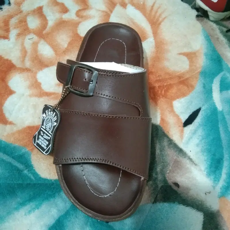 sandal model indian brand nugraha atau andian kulit asli 100% bayar COD Coklat Hitam Karet 3